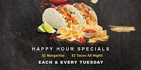 $2 Taco Tuesdays!!  & $2 Margaritas @ Wasted Lounge