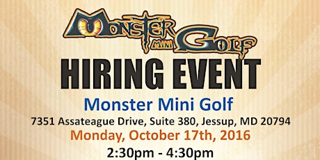 Monster Mini Golf Hiring Event primary image