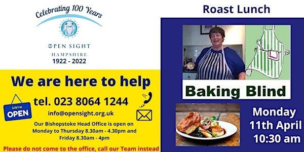 Roast Lunch Basics  baking session with Penny for Visually Impaired People