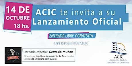 Imagen principal de Lanzamiento Asociación Civil de Inquilinos de Corrientes