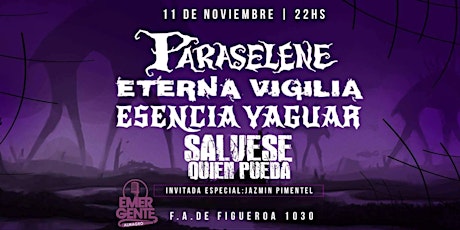 Imagen principal de Festival Emergente de Rock y Canción: Paraselene + Eterna Vigilia + Esencia Yaguar + Sálvese quien pueda + Jaz Pimentel