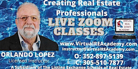 FLORIDA REAL ESTATE LICENSING VIRTUAL CLASS - ONLY 12 HOURS - 04-19-2022