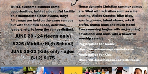 Southern Europe Jacob's Generation High School & Middle School Summer Camp