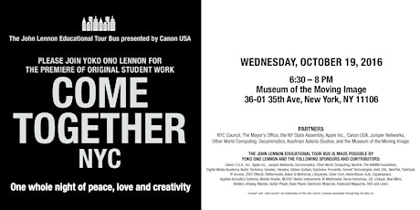 Come Together NYC: One whole night of peace, love and creativity primary image