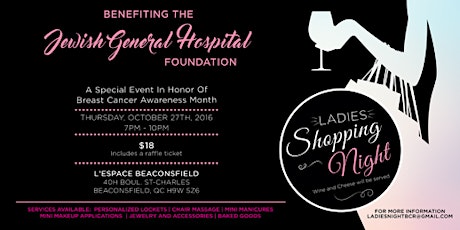 Ladies Shopping Night Benefiting the Jewish General Hospital primary image