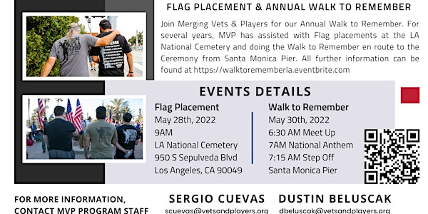 Join MVPLA as we bring back the Annual Walk to Remember