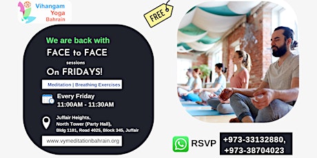 Free Face to Face Sessions: 30 mins of Breathing Exercises and Meditation tickets