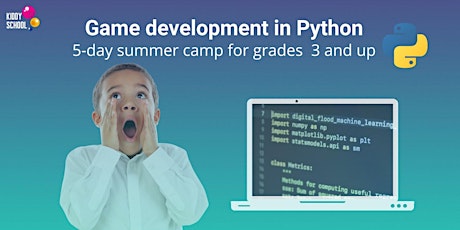 Summer Camp: Game development with Python, for Grades 3 and up, 2h/day tickets