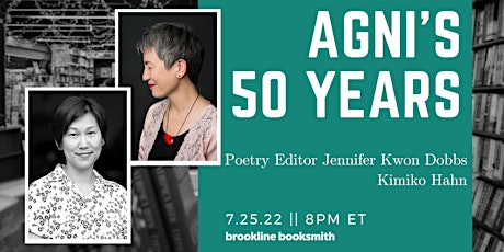 AGNI's 50 Years: Poetry Editor Jennifer Kwon Dobbs with Kimiko Hahn tickets