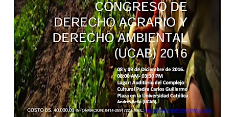 Imagen principal de CONGRESO DE DERECHO AGRARIO Y DERECHO AMBIENTAL (2016)