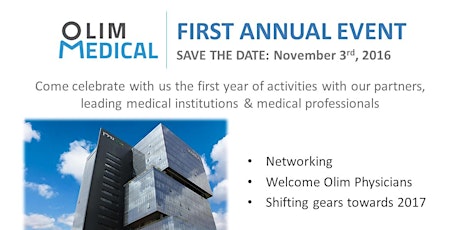 Olim Medical First Annual Event primary image