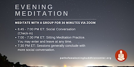 Daily Evening Meditation - Meditate with a Group via Zoom tickets