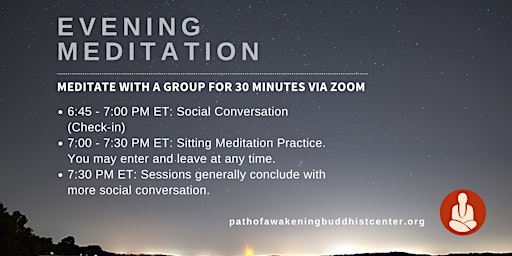 Daily Evening Meditation - Meditate with a Group via Zoom