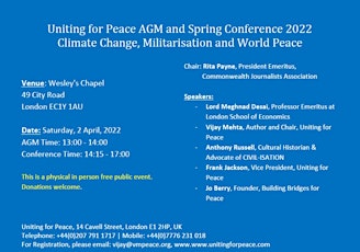 Climate Change, Militarisation and World Peace primary image