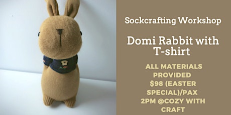 Sock Crafting - Domi Rabbit, a Domi Series Classic 16 April 9am primary image