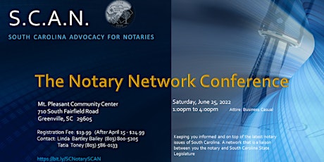 South Carolina S.C.A.N. Notary Conference tickets