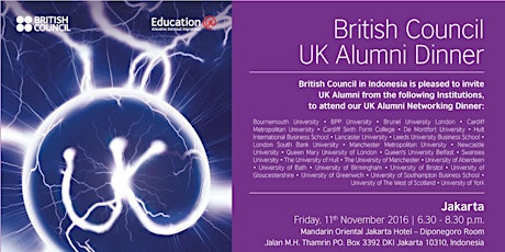 UK Alumni Dinner-Pre Business Banking Finance Edu UK Exhibition 2016 primary image