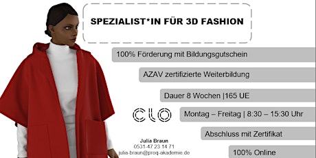 Weiterbildung zum "Spezialist*in für 3D Fashiondesign mit CLO 3D"