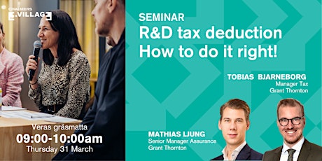 Seminar about tax deduction for research and development.  primärbild