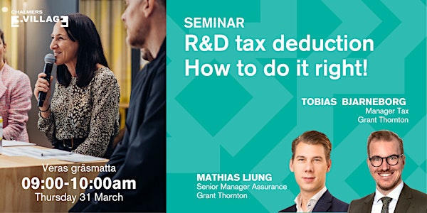 Seminar about tax deduction for research and development.