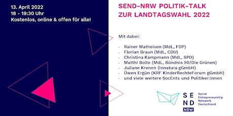 Hauptbild für SEND NRW Politik-Talk zur Landtagswahl 2022