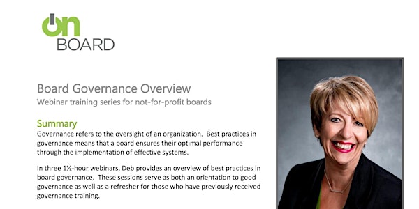 Board Governance: May 5, May 12 and May 19