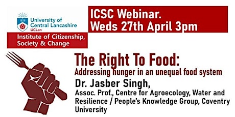 The Right To Food: Addressing hunger in an unequal food system primary image