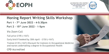 Honing Report Writing Skills Workshop 7th and 15th June 2022 primary image