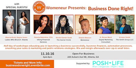 Womeneur™ Presents: Business Done Right! primary image