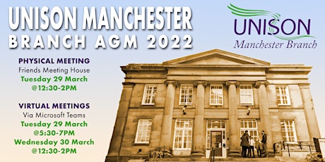 UNISON Manchester Virtual Annual General Meeting 2022 primary image