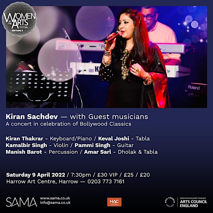 KIRAN SACHDEV IN CONCERT - BOLLYWOOD CLASSICS -WOMEN IN THE ARTS FESTIVAL image