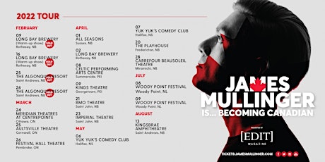 James Mullinger live in Miramichi, New Brunswick tickets