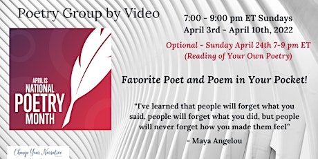 POETRY GROUP BY VIDEO - April - National Poetry Month