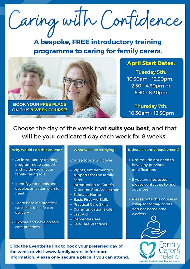 Caring with Confidence-Are  you a family carer, caring for a family member? image