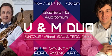 VLAD & MAX: Sax & Percussion - NOV. 1, 2016 - Blue Mountain Performing Arts primary image