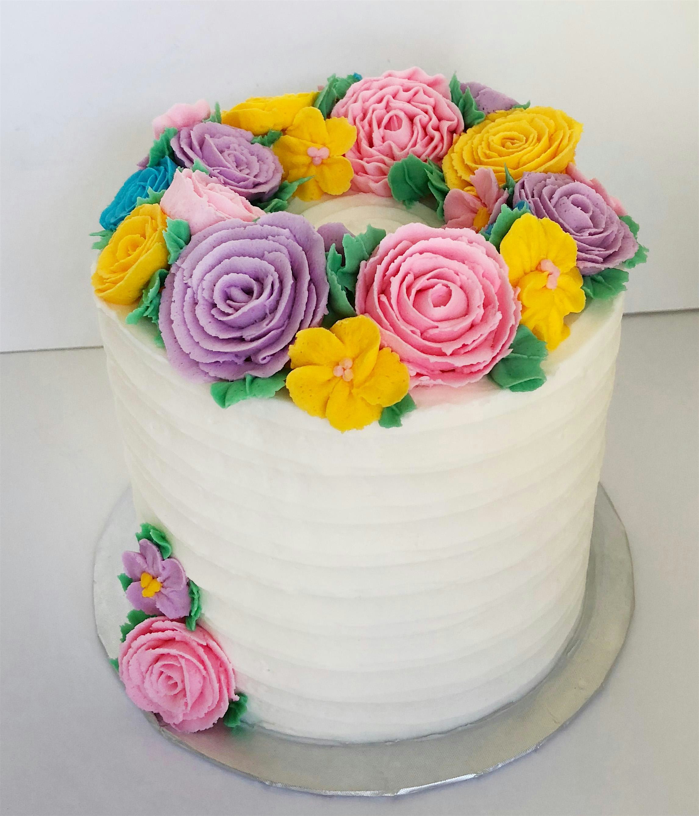 Cake Decorating: Summer Wreath Cake at Frans Cake and Candy Supplies