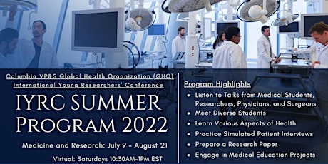 Columbia VP&S GHO Summer Medicine and Research Program entradas