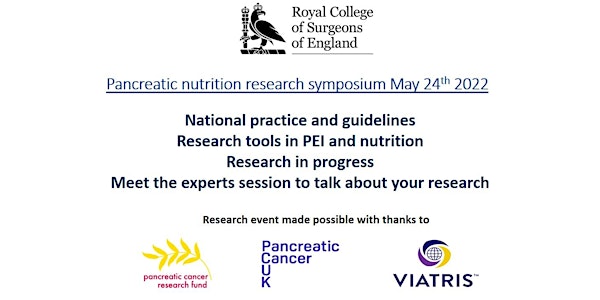 RCS pancreas nutrition research symposium Tuesday 24th May