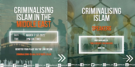 Criminalising Islam - Middle East panel discussion primary image