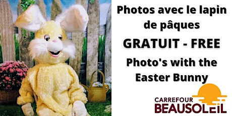Photos avec le lapin de Pâques / Photo's with the Easter Bunny