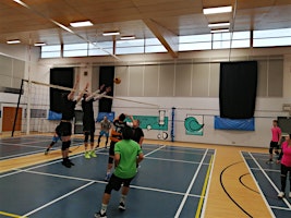 Community fitness and volleyball session
