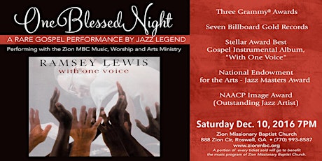 Jazz Legend Ramsey Lewis Presents "One Blessed Night" primary image