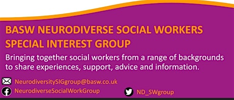 BASW Neurodivergent Social Workers  Special Interest Group entradas