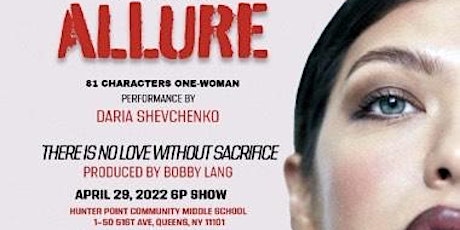 "ALLURE"81 characters one-woman show.  History will be made!  primärbild