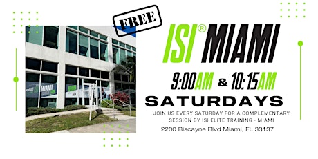 FREE SATURDAY WORKOUTS by ISI MIAMI