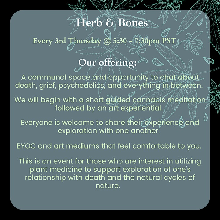 Herb & Bones: a Cannabis-assisted discussion about death (21+ ONLY) image