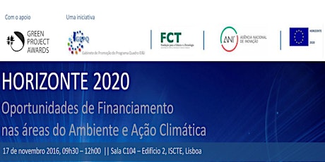 Imagem principal de Workshop GPA'16 "Horizonte 2020: oportunidades de financiamento na área do Ambiente e Ação Climática"