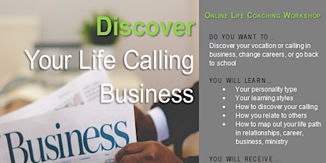 Hauptbild für Discover Your Life Calling Workshop (Spring)
