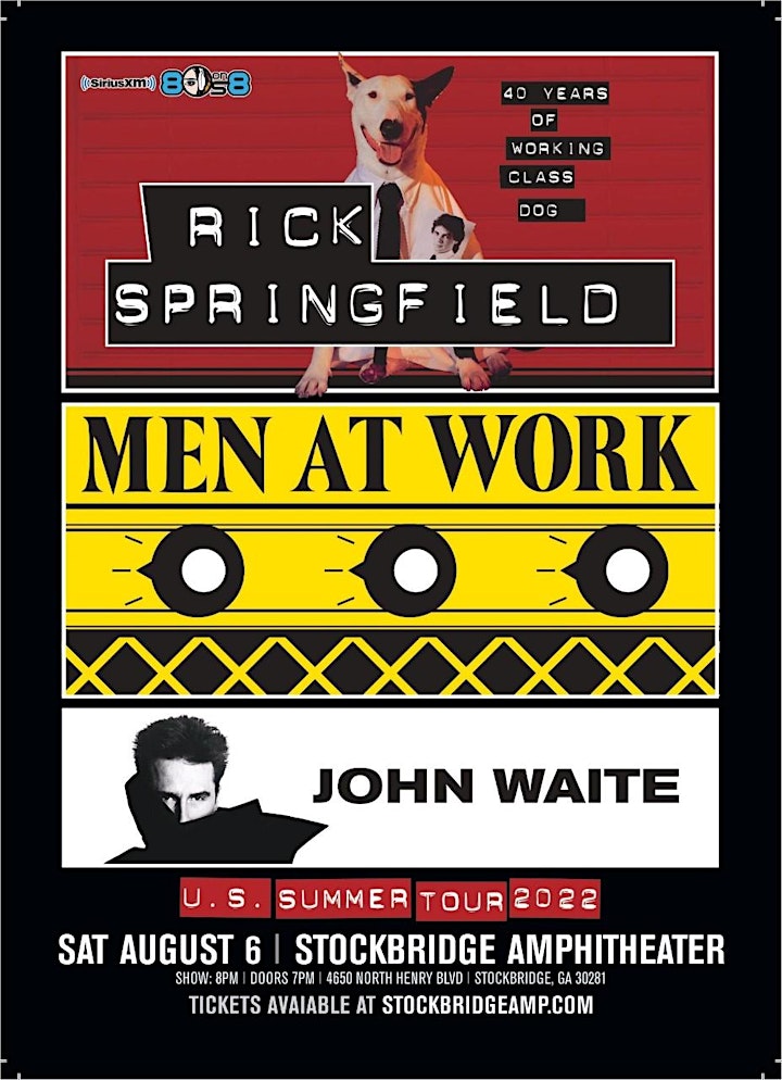 Rick Springfield/Men at Work/John Waite 2022 Tour image