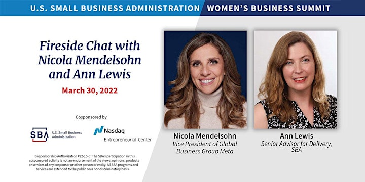 Two-day Virtual SBA Women's Business Summit  - March 29 - 30, 2022 image